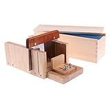 Baosity 木製　DIY　石鹸カッター　スライサー　調整可能　再使用可能　蓋付き　切断　約27×13×9cm　