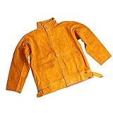 P Prettyia 作業服 革製　ジャケット　火の粉を防げ　溶接用　エプロン　服　カバー　やけど防止　作業服　保護用