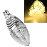 SODIAL(R)キャンドルランプ電球E14 8W 110-240V ウォームホワイトシルバーシェル