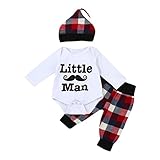 杜屋トヤ　新生児服　ルームウェア　上下セット　格子縞　英字　長袖Ｔシャツ　ロンパース　パンツ　帽子　フかわいい　洋式　秋　冬　カジュアル　遊び　お出かけ　プレゼント　女の子　男の子　ユニセックス　赤ち