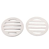 uxcell 目皿 排水口用 床の排水管カバー 浴室排水口カバー ステンレス鋼製シルバートーン 中空デザイン 6.3cm径 4個入り
