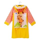 Cute Minorキッズ こども 用 レインコート 雨 (L, キリン)