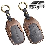 [TatkDIY] アルファード ヴェルファイア 30系 40系 専用スマートキーケース キーカバー キーホルダー カスタムアクセサリーパーツ 新型本革 ロゴ付 キズ防止 落下防止 ヴェルファイア 6ボタンブラック