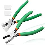 LEONTOOL ランニングプライヤー ブレーキング 2本セット ガラスニッパー カーブ ブレーカープライヤー ステンドグラス用 ガラス割りとり工具 湾曲型 ガラスカッター キーフォブプライヤー ツール
