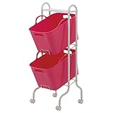 Free Bucketランドリーラック 2段 No.8246 ホットピンク