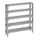 選べる幅サイズ31段階！軽量アルミ製 収納ラック5段 棚板奥行18cm 高さ90cm 幅バリエーション30cm～180cm (60cm)