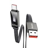 Mcdodo USB-A to USB-Cケーブル 6A急速充電 リズムスクリーン表示 iPhone 17/16/15 Xperia/Galaxy/Androidなど対応 スマートチップ内蔵 高速データ転送 亜鉛合金シェル 高耐久ナイロン編み タイプ Cケーブル Type-C充電コード スマホ・タブレット・ワイヤレスイヤホンなどUSB-C端末対応 ブラック 1.2m