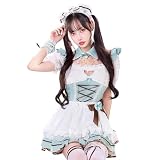 [Malymoon] コスプレ メイド ウエイトレス ホワイトデー バレンタイン チョコミント グリーン 緑 衣装 仮装 マリームーン 11点セット 10211-2 (グリーン)