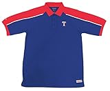 MLB Texas Rangers Color Blocked Polo With Lined Miniメッシュパネル M ブルー