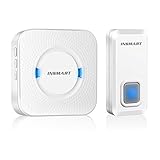 INSMART ワイヤレスチャイム インターホン ワイヤレスベル 電池式 ドアベル 呼び出しベル 呼び鈴 玄関チャイム チャイムコード 呼び出しチャイムセット LEDライト付 IP55防水 防塵 超長