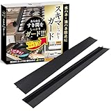 隙間ガード 【置くだけ＆洗うだけで簡単】 洗面台 隙間パッキン 水はね防止 コンロ 隙間埋め 2本入り隙間ガード、洗面台・コンロ用、隙間パッキン、水はね防止、2本入り (ブラック63㎝)