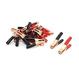 SODIAL(R) 20、黒赤50Aスプリングロードされたトラックバッテリーワニ口クリップ