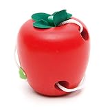 Conijjwa ワイヤおもちゃ 子供 昆虫Eatフルーツ 幼児教育パズル木製ブロック 木製 知育玩具 (リンゴ)