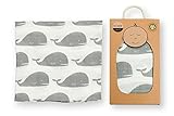 Milkbarn Baby Organic Muslin Swaddle Blanket - Grey Whale [並行輸入品]