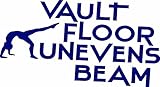 Vault床Unevens梁 – 体操キッズ用ガールズスポーツ引用ビニール壁ステッカーデカール用ホーム装飾 – 22インチx 12インチ 22 Inches x 12 Inches パープル FBA2