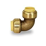 Everflow Pushlock upe9012 1 / 2 Inch LongプッシュXプッシュエルボ継手のpush-fit Made、with Lead Free DZR鍛造真鍮、接続Pex、C