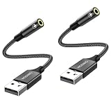 MOSWAG USB オーディオ 変換アダプタ 外付け サウンドカード 4極 TRRS 変換 usb-3.5mm オーディオケーブル イヤホン、ヘッドフォン、PC、ラップトップ、Linux、デスクトップ、PS4、その他のデバイスに対応