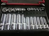 1 / 4 " & 3 / 8 " Dr 22pcメスE TorxソケットセットCTT Professional Deep & Shallow