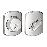 Schlage B60N GRW 625 Greenwich Single Cylinder Deadbolt, Bright Chrome [並行輸入品]