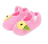 (ビグッド)Bigood ベビーファーストシューズ ニットシューズ ニット靴 ルームシューズ 新生児 子供用 可愛い赤ちゃん お祝い ソックス小さな花付きピンク