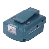 Walfront ポータブル電源 インバーター USB QC3.0 Type C PD18W 12V DC 2A リチウム電池充電器アダプター LEDライト付き 屋外作業用