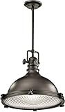 Kichler Lighting 2682OZ Hatteras Bay 1LT Pendant, Olde Bronze Finish with Clear Fresnel Glass Lens [