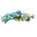 Baosity お洒落　ベビー　ガール　ウェディング　パーティー　フェスティバル　花輪　ヘアバンド　フラワー　ヘッドバンド　全4色 - 青