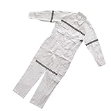 F Fityle 作業服　ユーティリティ　セーフティスーツ　防護服　反射テープ　通気性　マルチポケット　ホワイト　 - L