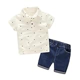 Little Boy服、womail半袖Tシャツ+デニムショーツOutfits for Baby Boys カラー: ホワイト