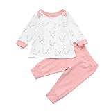 (プタス)Putars ベビー服 子供服 上下セット Tシャツ 女の子 長袖 うさぎ柄 総柄 可愛い 秋 冬 スポーツ 運動会 旅行 記念日 プレゼント 3-18ヶ月