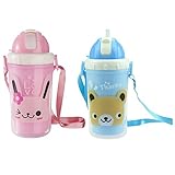 Baoblaze ベビーマグ　ベビートレーニングカップ　ストラップ　300ml 　2本セット