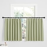 NICETOWN カーテン 遮光 目隠し 間仕切り ウォッシャブル 断熱 厚地 防音 防寒 ライトグリーン 幅100cm丈110cm 2枚組