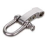 Aussel 5 Pcs Stainless Steel D U Shaped adjustable Shackles 5mm with 4 Holes for Outdoor Rope Bracel
