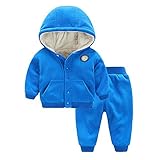 服　ファッション　ベビー　キッズ　カバーオール　新生児服　連体着　フード付き　2点セット　ブルー　73