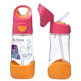 b.box(ビーボックス) ストロー付ドリンクボトル 軽くて丈夫 割れにくい トライタン素材 ワンプッシュ式 食洗器対応 【b.box正規品】 【トライタンドリンクボトル】 (ストロベリーシェイク, 450ml)