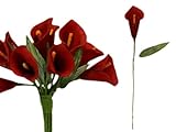 tableclothsfactory 60個Single Stem人工Mini Calla Lillies – レッド