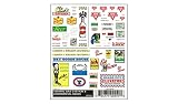 Woodland Scenics Dry Transfer Decals Tavern, Gas Station and Commercial Signs