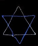 24 Blue and Pure White LED Rope Light Star of David Hanging Hanukkah Decoration by Vickerman