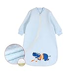 エルフ ベビー(Fairy Baby)子供用スリーパー オーガニックコットン 着る布団 寝袋春秋用 M ブルー