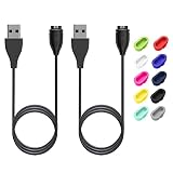 ガーミン用充電ケーブル Popolier (充電ケーブル1m*2本+マルチカラー防塵プラグ*10)Garmin 用 USBチャージングケーブル 高速データ転送 【急速充電/超高耐】 Fenix 6 6S 6X, Fenix 5 5S 5X Plus, Fenix 7 7S 7X, Vivoactive 3 4 4S, Vivosport, Instinct - スマートウォッチのアクセサリ