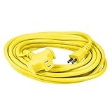 E-Value ラバロン延長コード 15A 10m 3ツ口 イエロー NC-1