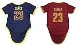 IsportギフトJames Basketball Jerseyレブロンベビー乳児幼児用ワンジーロンパース2パックHome & Away Jerseyデザインバンドル