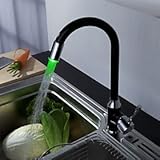 Sprinkle Contemporaryソリッド真鍮キッチン蛇口クローム仕上げLED Pull Down Sprayer Tall注ぎ口キッチン洗面カラーChangingバー蛇口Swivel衛生器具
