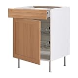 IKEA(イケア) FAKTUM ティダホルム オーク 60 cm 69833344 ベースキャビネット ワイヤーバスケット/ 引き出し/扉 付、ティダホルム オーク