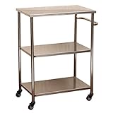 大型 ステンレスフラットワゴン 3段 [ エステワゴン ネイルワゴン 美容室ワゴン キッチンワゴン マルチワゴン サイドワゴン キャスターワゴン キャスター付き インテリア 収納 業務用 サロン ワゴン ラック ]