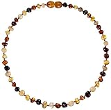 Baltic Amber Teething Necklace for Babies - Lab-Tested - Comes With Silicone Teething Necklace - Bar