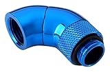 Bitspower IG1/4インチスレッド用 デュアル ロータリー(360度回転) 90度角 エクステンダー ロイヤルブルー