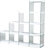 ステアラック 4D　 [W164 x D35 x H158cm] 合成樹脂化粧合板　8mm強化ガラス