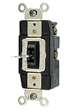 Leviton 1285-L 20-Amp 120/277-Volt Toggle Single-Pole AC Quiet Switch, Black [並行輸入品]