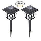 Tomshine 0.2W ソーラー LED ライト ガーデンライト ピラーライト 2-IN-1　自動オン/オフ 防水 ２個入り